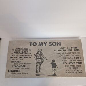 To My Son Canvas I want you to Believe Deep in Your Heart NWOT